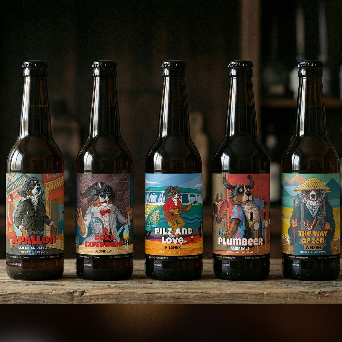 Rhône Brew — one label system across a full range of bottles