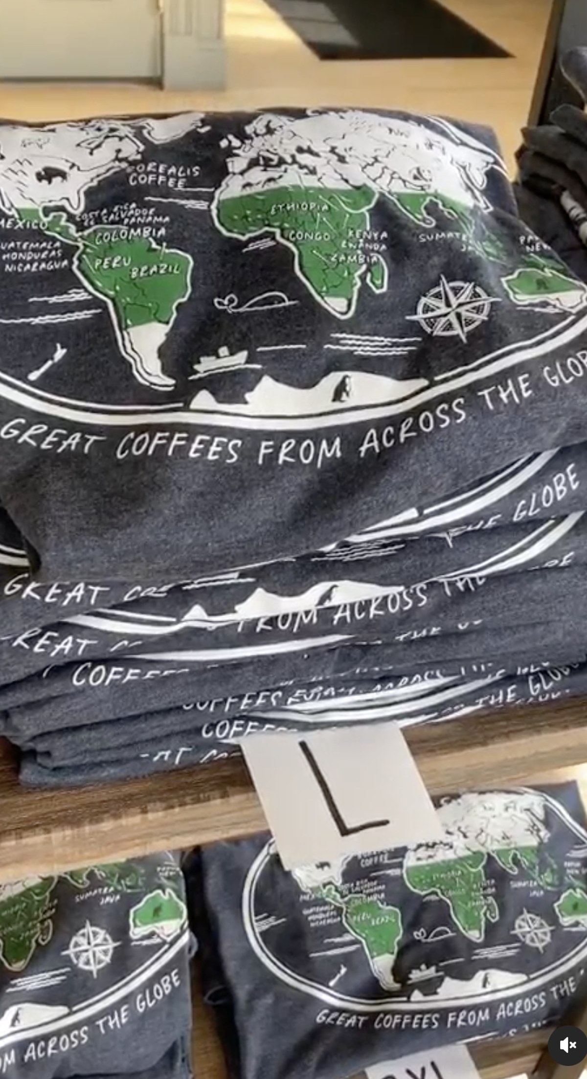 Borealis t-shirts, world map of coffee origins