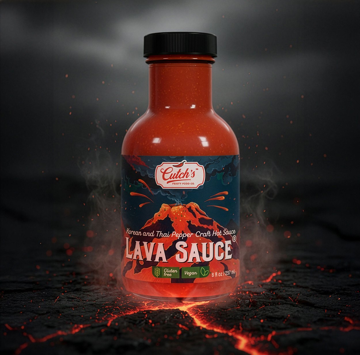 A Cutch's label staged in the world its flavour suggests