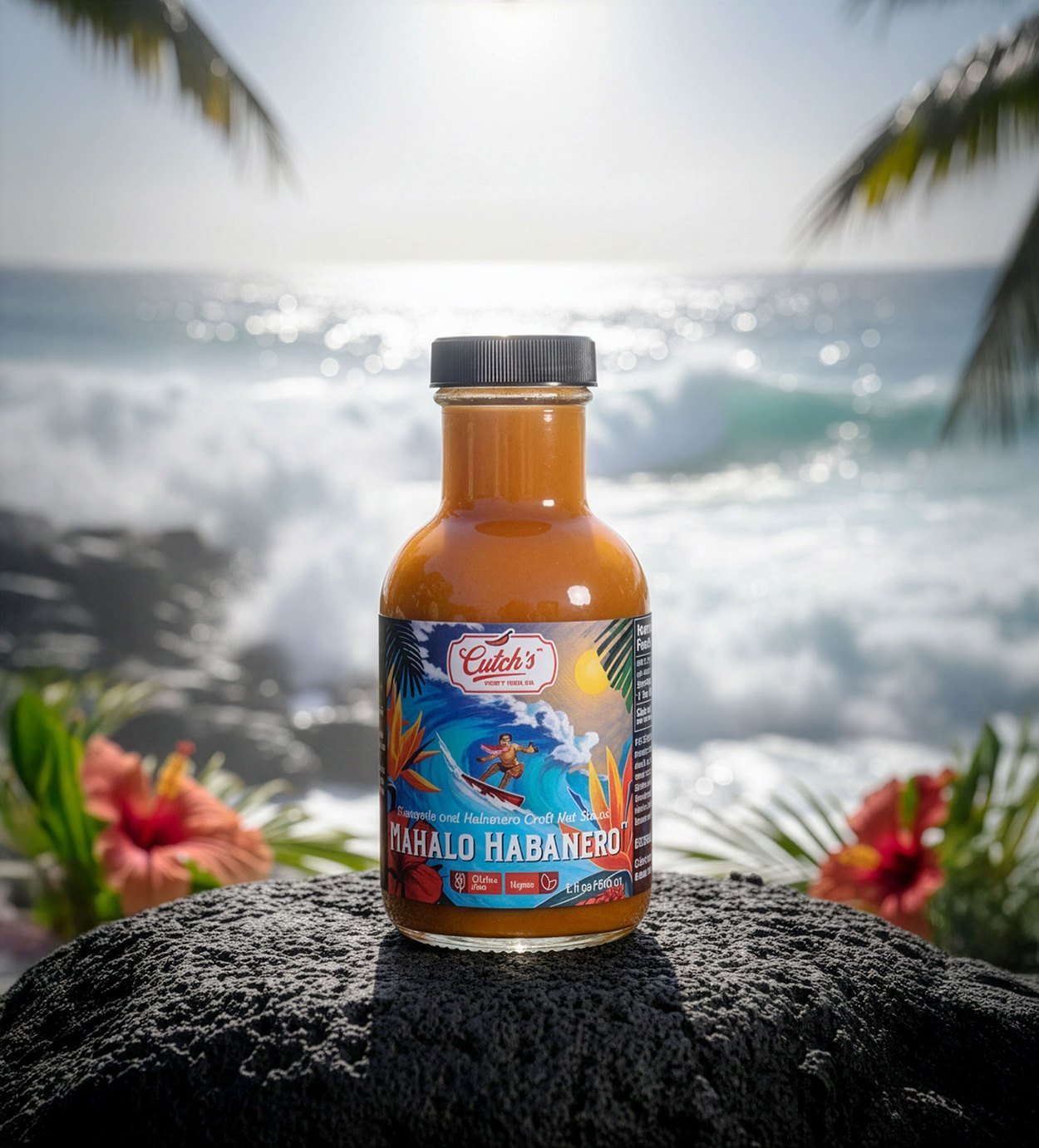 A Cutch's label staged in the world its flavour suggests