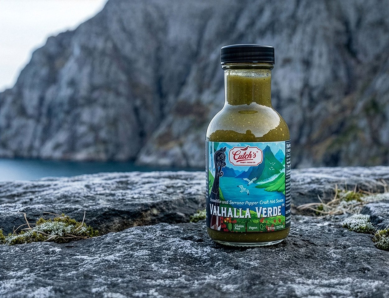 A Cutch's label staged in the world its flavour suggests