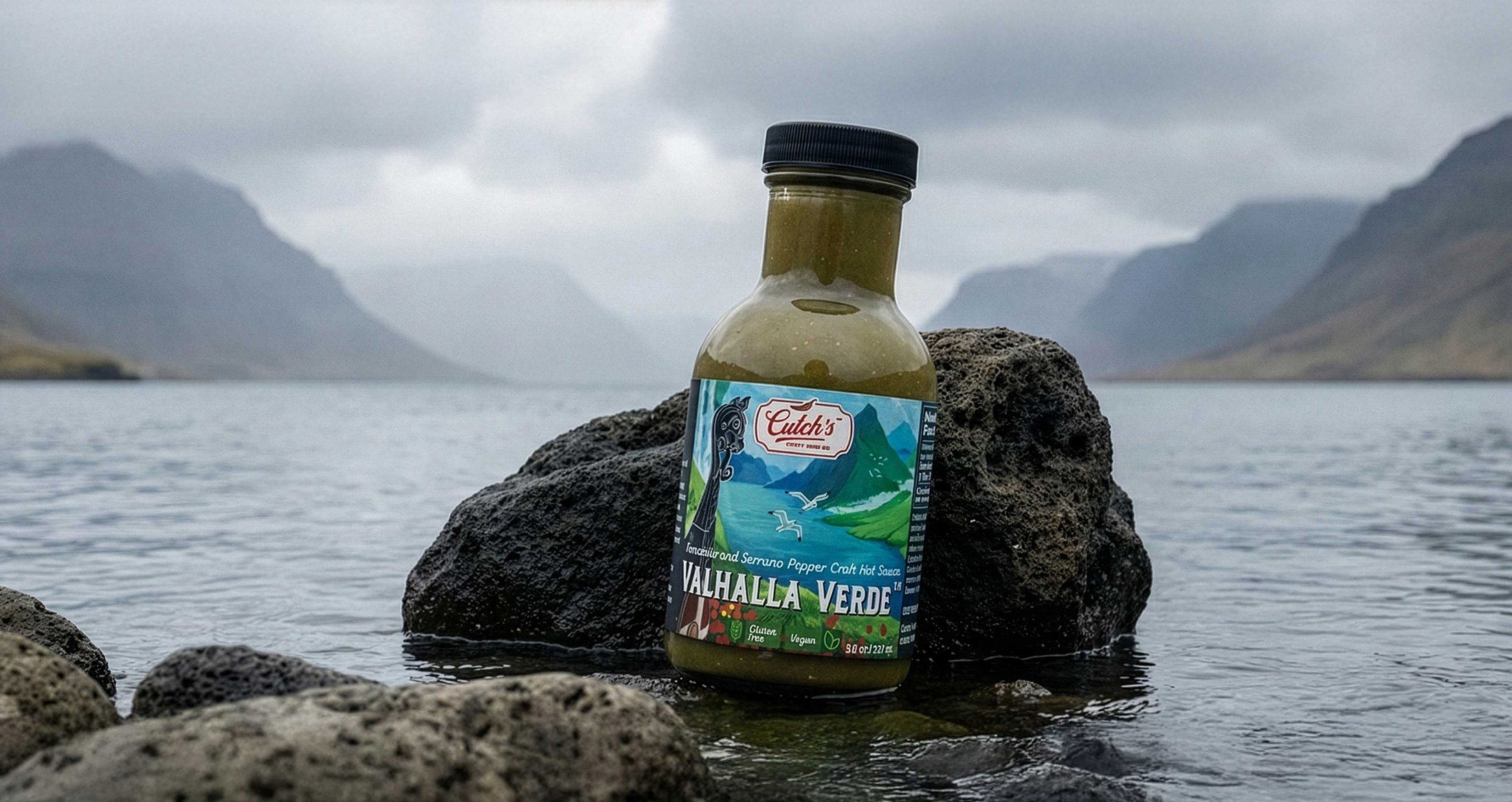 A Cutch's label staged in the world its flavour suggests