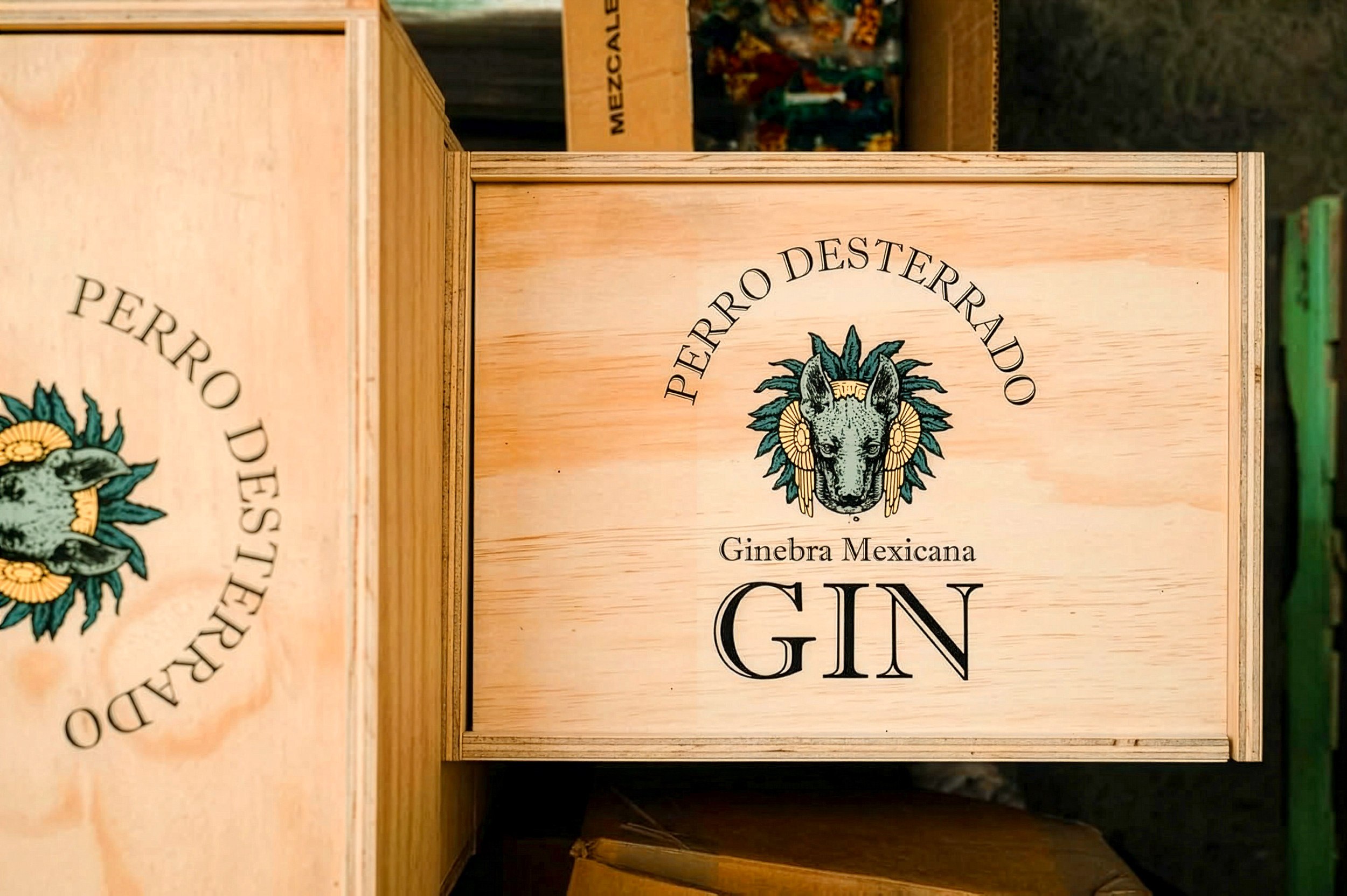 The Xolo emblem branded onto wooden export crates