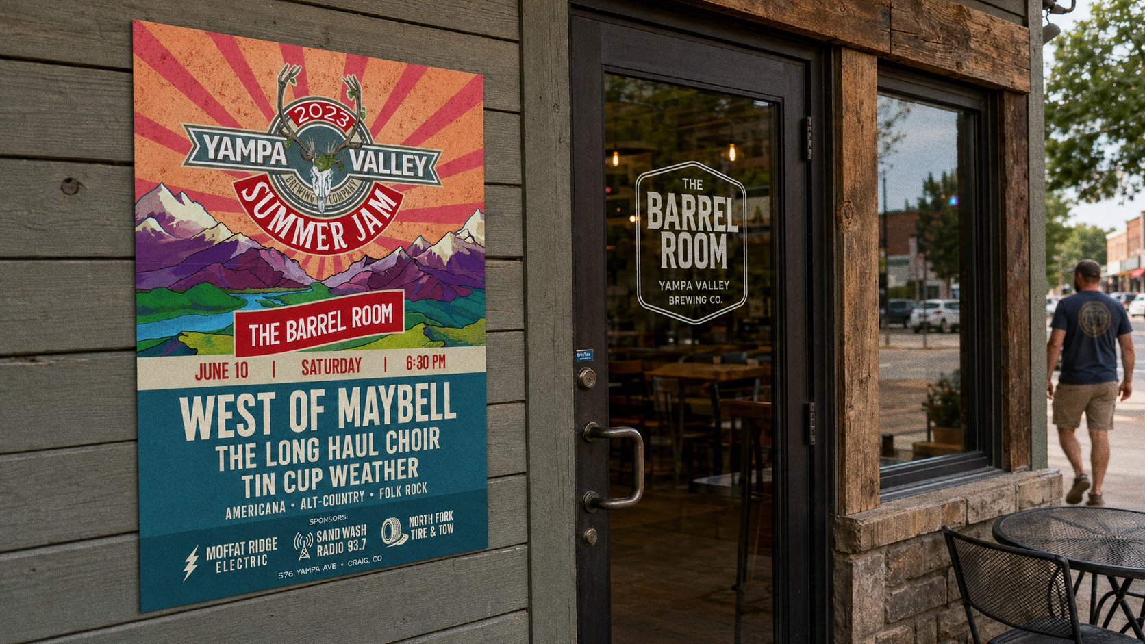 The Yampa Valley Summer Jam 2023 logo — the antlered stag-skull mark over banners reading Yampa Valley and Summer Jam
